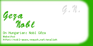 geza nobl business card
